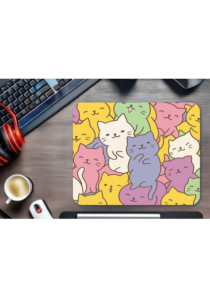 Kedi Desenli Kawaii Gaming Oyuncu Xl Mouse Pad Kaydırmaz Dikişli Mousepad 40X30 3mm mm Premium fırsatları
