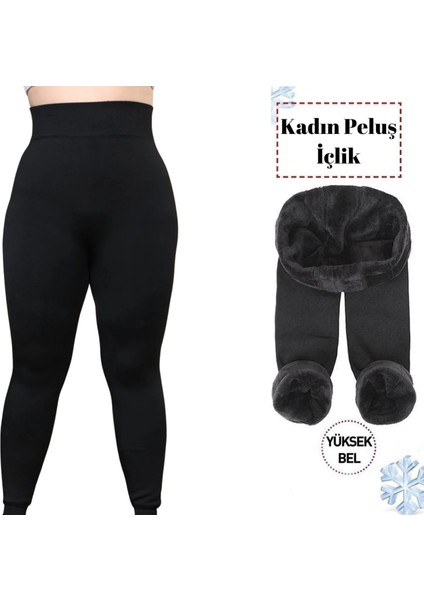 Kadın Içi Peluşlu Kürklü Tayt Termal Içlik