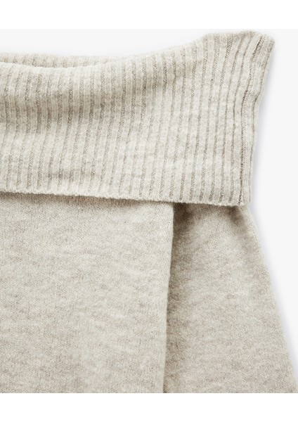 Madonna Yaka Omzu Açık Triko Kazak modelleri