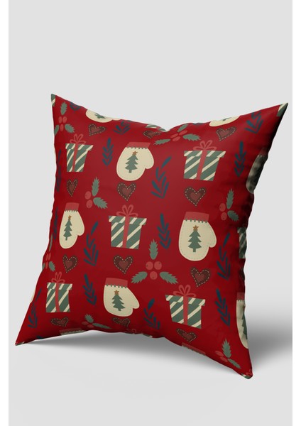 Koyu Yeşil Kırmızı Çam Ağacı Hediye Paketi Kırlent Kılıfı Seti 2'li fiyatları