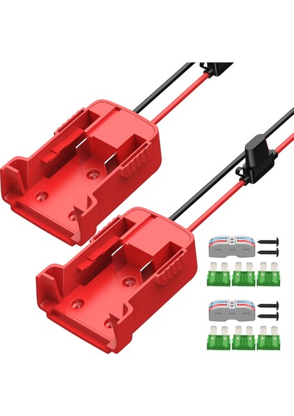 Milwaukee M18 Pil Adaptör Dönüştürücü 18V Pil Adaptörü Dıy Kiti 12 Sigorta ve Konnektörlü Awg Tel (Yurt Dışından)