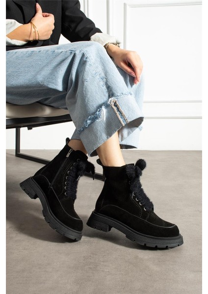 Kadın Bot & Bootie Süet Siyah Orta Topuklu Casual/günlük Soğuk Havaya Dayanıklı modelleri