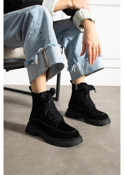 Kadın Bot & Bootie Süet Siyah Orta Topuklu Casual/günlük Soğuk Havaya Dayanıklı fırsatları