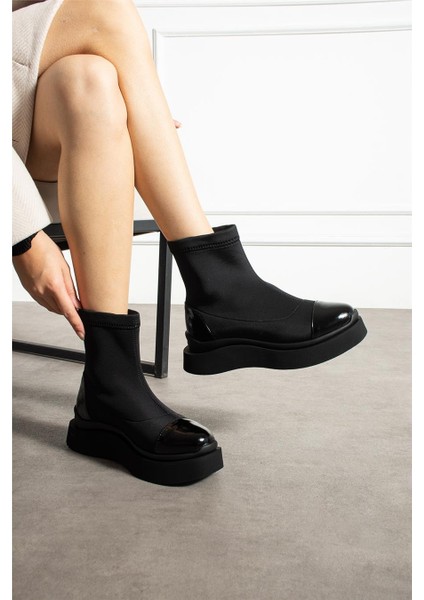 Kadın Bot & Bootie Mikrofiber Siyah Kısa Topuklu Casual/günlük Suya Dayanıklı fiyatları