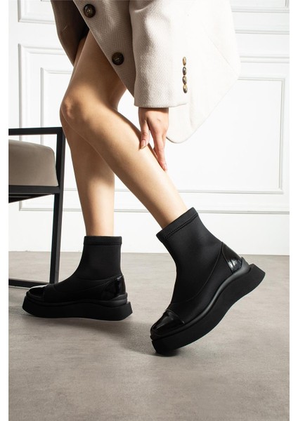 Kadın Bot & Bootie Mikrofiber Siyah Kısa Topuklu Casual/günlük Suya Dayanıklı fırsatları