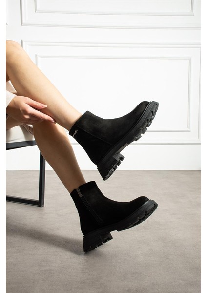 Kadın Bot & Bootie Süet Siyah Orta Topuklu Casual/günlük Soğuk Havaya Dayanıklı modelleri