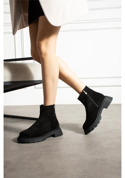 Kadın Bot & Bootie Süet Siyah Orta Topuklu Casual/günlük Soğuk Havaya Dayanıklı fırsatları