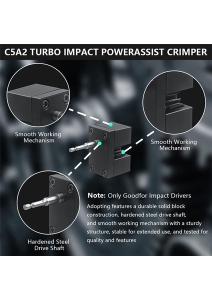 C5A2 Etki Destekli Crimper, C5A2 Turbo Crimper Cordless (Min.12 Volt Dc) Veya Kablolu (Maks. 7 Amp Ac) Uyumlu (Yurt Dışından) modelleri