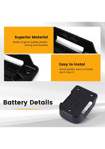 Makita 18V Pil Için 6 Paket Pil Montajı, Ayrıca Bosch 18V Pil Montajları/kemer Klipsi, Duvar Pil Tutucusu Için (Yurt Dışından) fırsatları