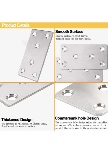 20 Pack 3x1.5inch Düz Tamir Plakaları Düz Braket, Paslanmaz Çelik Tamir Birleştirme Plakaları Çit Için Onarım Sabitleme Braketi (Yurt Dışından) indirimleri