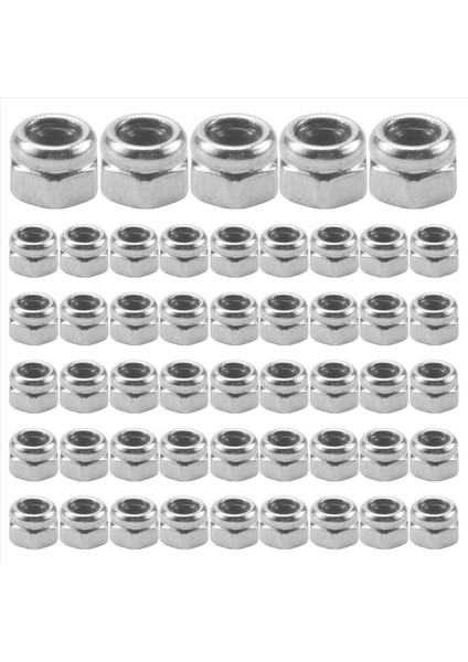 50PCS M2 Çinko Kaplı Kendi Kendine Kilitlenen Naylon Ek Altı Kilidi Fındık (Yurt Dışından)