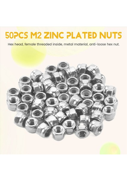 50PCS M2 Çinko Kaplı Kendi Kendine Kilitlenen Naylon Ek Altı Kilidi Fındık (Yurt Dışından) fırsatları