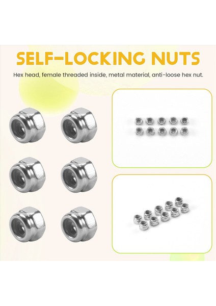 50PCS M2 Çinko Kaplı Kendi Kendine Kilitlenen Naylon Ek Altı Kilidi Fındık (Yurt Dışından) indirimleri