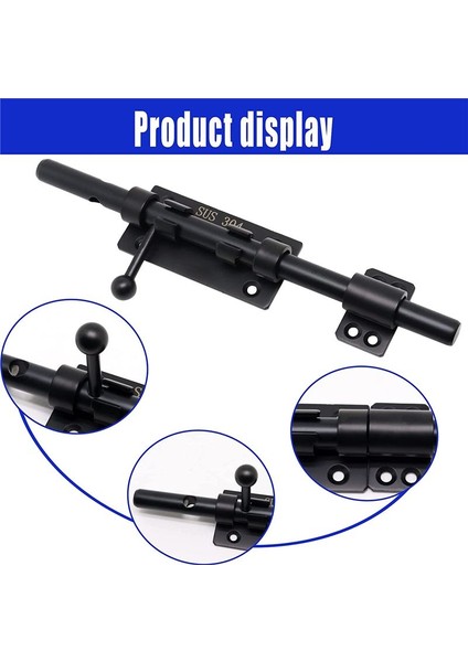 Ağır Hizmet Slide Cıvata Kapısı Mandalı Bir Asma Kilit, Yatay Cıvata Mandal Zemin Mandal Donanımı ve Kilitlenebilir (Siyah, 10 Inç) (Yurt Dışından) modelleri