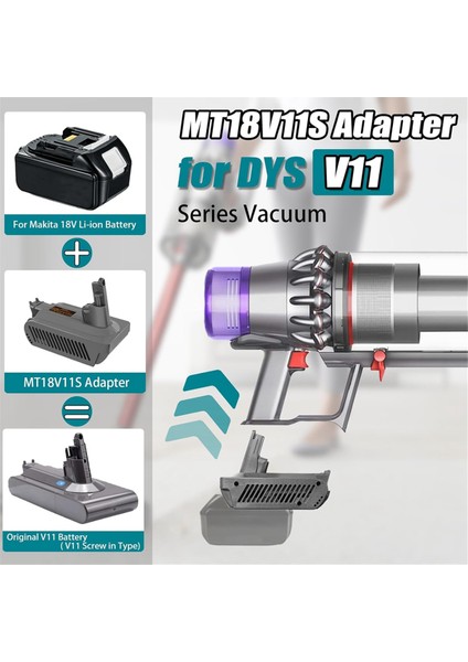 Makita 18V Lityum Pil Için MT18V11 Adaptörü Dyson V11 Vakum Süpürge, Makita 18V Pil Için V11 Değiştirme (Yurt Dışından) fiyatları