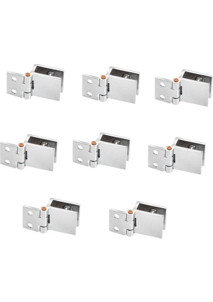 8 Cam Kapı Menteşesi, 5mm-8mm Ayarlanabilir Dikdörtgen Kelepçe, Dolap Dolap Cam Kapı Menteşeleri Için Tek Klips Seti (Yurt Dışından)