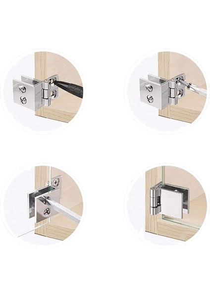 8 Cam Kapı Menteşesi, 5mm-8mm Ayarlanabilir Dikdörtgen Kelepçe, Dolap Dolap Cam Kapı Menteşeleri Için Tek Klips Seti (Yurt Dışından) fiyatları
