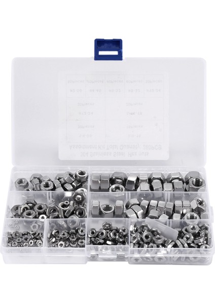 Paslanmaz Çelik Somunlar 2-56 Ila 3/8inch-16 Unc Hex Suns Çoklu Çıkış Kitler BOLTS-280 Pcs (Yurt Dışından)