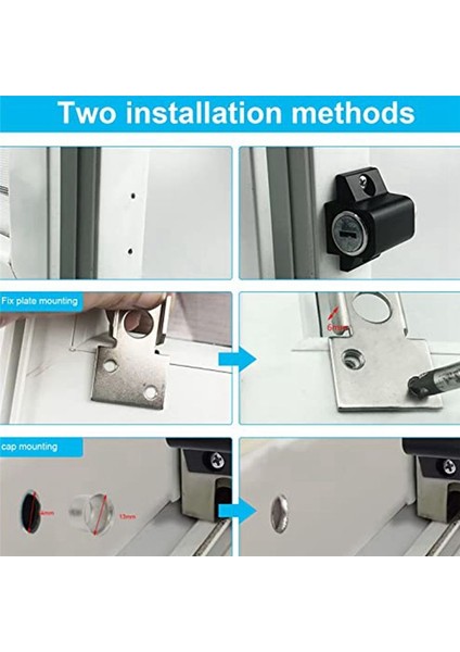 2 Parçalı Set Paslanmaz Çelik Alüminyum Alaşım Pencere Kilidi Hırsızlık Anti-Hırs Kilit Sürgülü Kapı Çocuk Hırsızlık Anti Kilit Siyah (Yurt Dışından) fiyatları