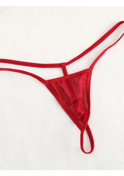 Kadın Bordo Bacak Dekolteli Fantazi Gecelik Yırtmaçlı Fiyonklu Dantelli Tül Transparan Seksi Gecelik fırsatları