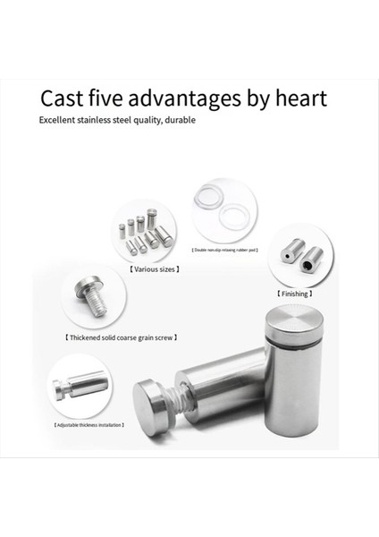 Reklam Çivileri Sabit Dekoratif Tırnaklar Fotoğraf Çerçevesi Vidası Desteği Reklam Tırnakları 12X30 (Fırçalanmış) (Yurt Dışından) fiyatları