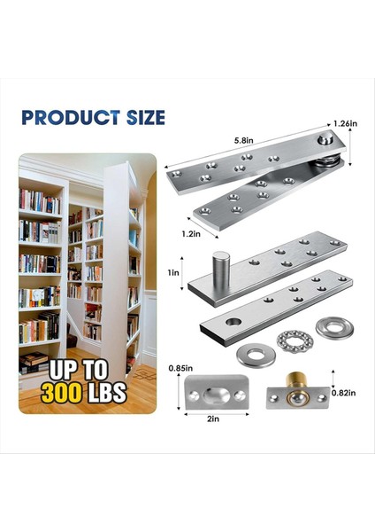 Kapı Pivot Menteşe, Hedef Vuruş Donanımı ile Görünmez Pivot Menteşe Sistemi, 200 Lbs Ağırlıklı Ağır Hizmet Tipi Ahşap Kapılar Için (Yurt Dışından) fırsatları
