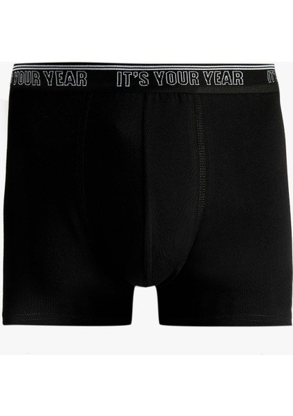 Rahat Kalıp Yılbaşı Baskılı Pamuklu 2'li Boxer Seti modelleri