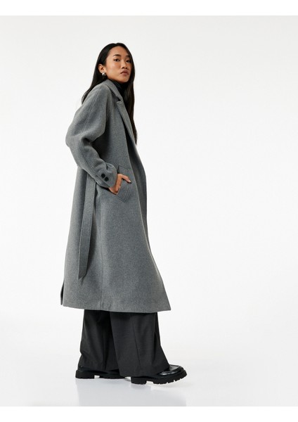 Uzun Kollu Kemerli Cepli Kruvaze Uzun Kaşe Kaban modelleri