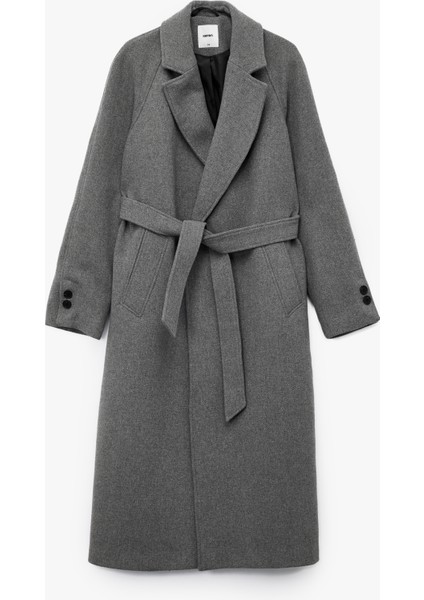 Uzun Kollu Kemerli Cepli Kruvaze Uzun Kaşe Kaban fırsatları