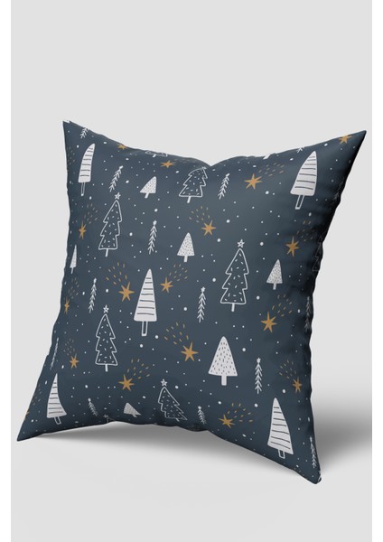 Lacivert Çam Ağacı ve Holly Dalları Kırlent Kılıfı Seti 2'li fiyatları