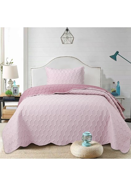 Perla Petek Desenli Kapitone Yatak Örtüsü Seti (Tek & Çift) | Çift Taraflı Dalgalı Kesim Lüks Tasarım (4 Renk)