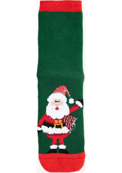Pamuklu Noel Baba Baskılı Yılbaşı Çorap fiyatları