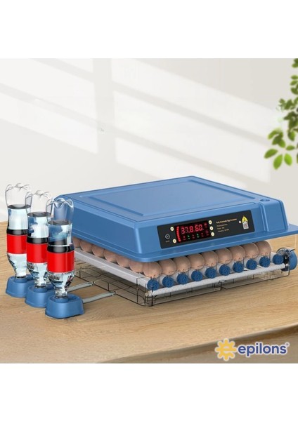 Epo-w64 Tam Otomatik Kuluçka Makinesi 64 Yumurta Kapasiteli Civciv Kaz Ördek Uyumlu + Yedek Motor