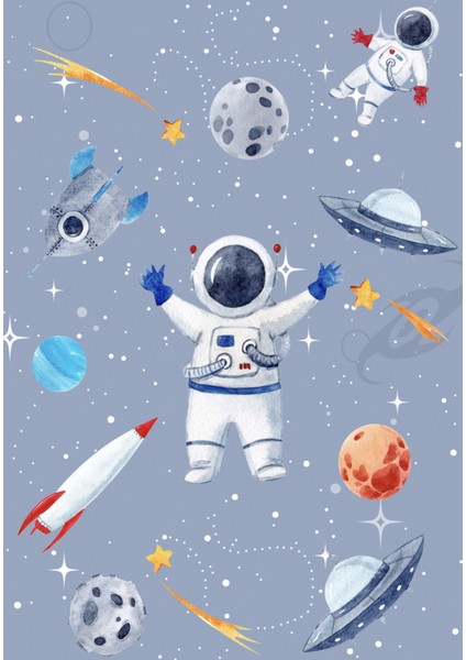 Dijital Baskılı Dekoratif Kaymaz Taban Yıkanabilir Uzay Temalı Modern Çocuk Halısı modelleri