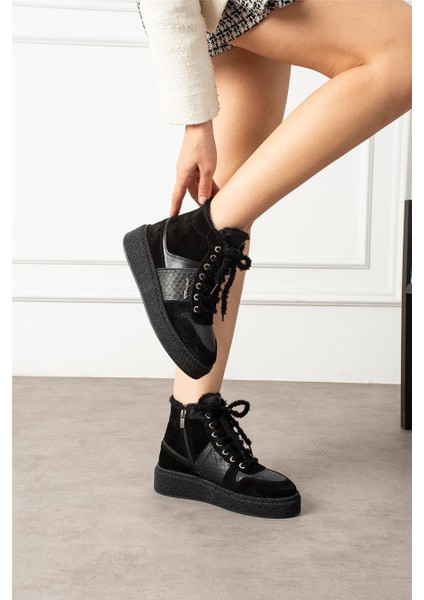 Kadın Bot & Bootie Hakiki Deri Siyah Kısa Topuklu Casual/günlük Soğuk Havaya Dayanıklı fırsatları