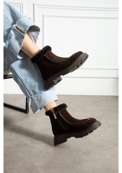 Kadın Bot & Bootie Süet Kahverengi Orta Topuklu Casual/günlük Soğuk Havaya Dayanıklı fırsatları