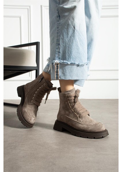 Kadın Bot & Bootie Süet Bej Orta Topuklu Casual/günlük Soğuk Havaya Dayanıklı fiyatları