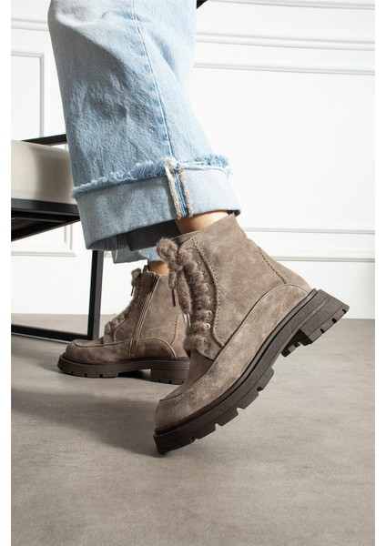 Kadın Bot & Bootie Süet Bej Orta Topuklu Casual/günlük Soğuk Havaya Dayanıklı modelleri