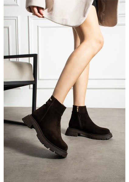 Kadın Bot & Bootie Süet Kahverengi Orta Topuklu Casual/günlük Soğuk Havaya Dayanıklı modelleri