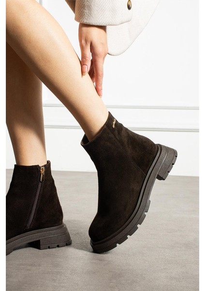 Kadın Bot & Bootie Süet Kahverengi Orta Topuklu Casual/günlük Soğuk Havaya Dayanıklı fırsatları