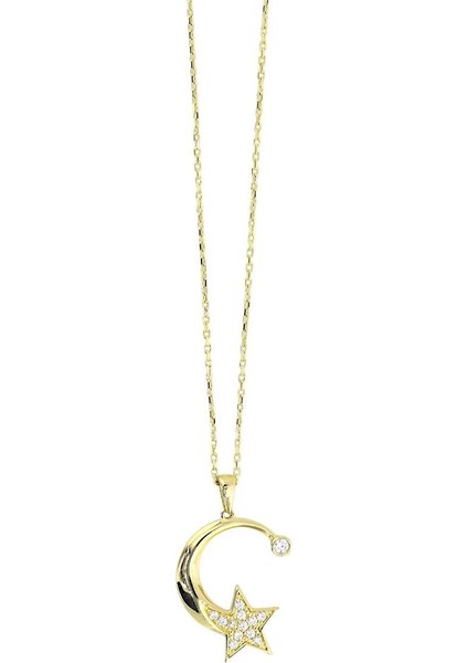 14 Ayar Altın Ayyıldız Kolye - 0192170 modelleri