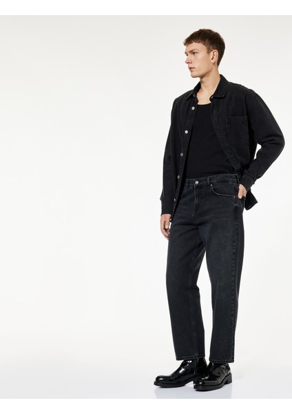 Pamuklu Cepli Bol Kalıp Baggy Jean Pantolon fiyatları