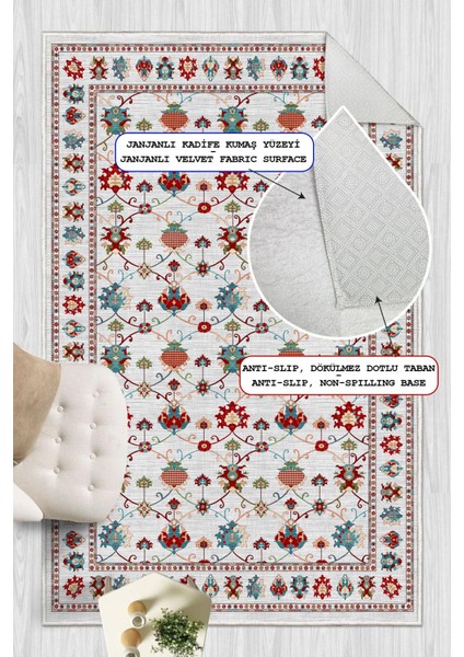 Dijital Baskılı Renkli Kilim Desenli Kaymaz Taban Yıkanabilir Halı modelleri