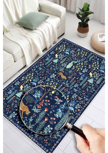 Dijital Baskılı Modern Desenli Renkli Kaymaz Taban Yıkanabilir Halı modelleri