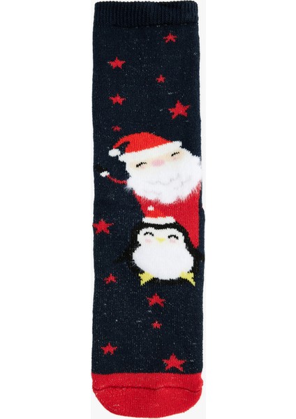 Pamuklu Noel Baba Baskılı Yılbaşı Çorap fiyatları