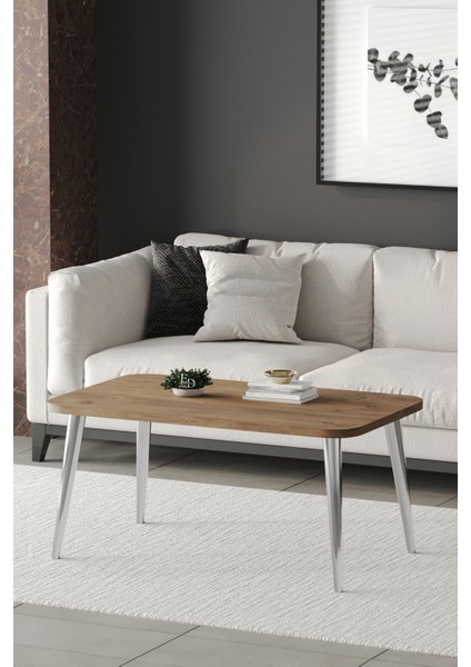 Orta Sehpa Metal Ayaklı , Roma Orta Sehpa , Gümüş Metal - Atlantik Çam Tabla fiyatları