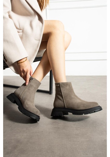 Kadın Bot & Bootie Süet Bej Orta Topuklu Casual/günlük Soğuk Havaya Dayanıklı modelleri
