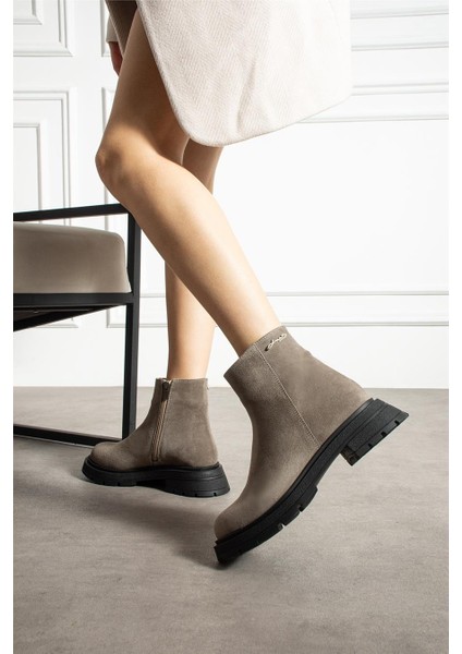 Kadın Bot & Bootie Süet Bej Orta Topuklu Casual/günlük Soğuk Havaya Dayanıklı fırsatları