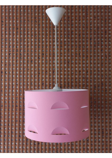 Pembe Motifli 2.li Set M-776 Kumaş Kaplama Yatak Odası Genç ve Çocuk Odası Avize ve Abajur Takımı fiyatları