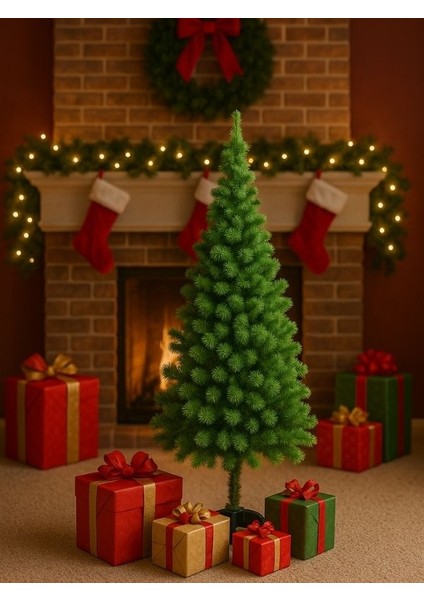 YILBAŞI AĞACI 150CM Plastik Ayaklı Yılbaşı Çam Ağacı 258 Dal-Yoğun ve Sık-Gerçekçi Görünüm